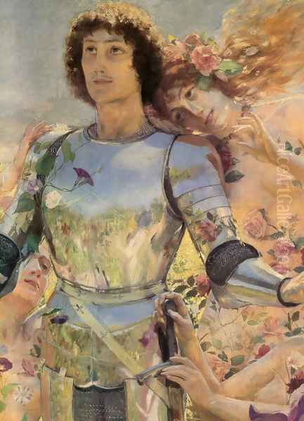 The Knight of the Flowers [detail: left] (or Parsifal) - view 1