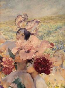 The Knight of the Flowers [detail: right] (or Parsifal) by Georges Antoine Rochegrosse