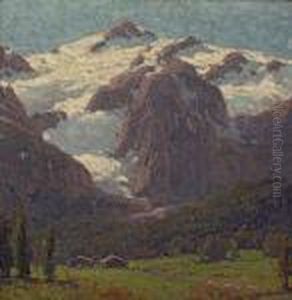 Cabins Beneath An Alpine Glacier