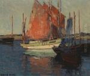 Red Sails, French Tuna Boats by Edgar Alwin Payne