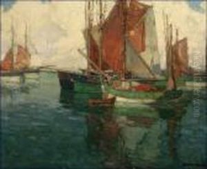 Fishing Boats, Brittany, France by Edgar Alwin Payne