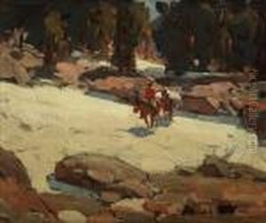 Rider With Pack Horses by Edgar Alwin Payne