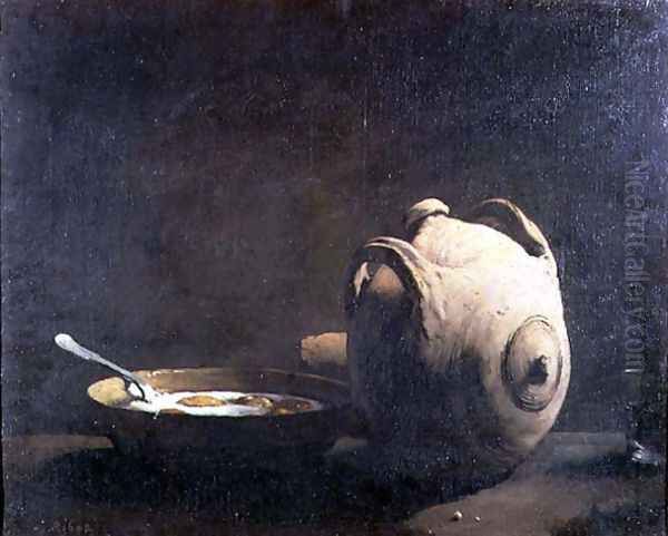 Still life with eggs on a plate, 19th century - view 1