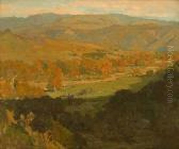 Landscape - "san Gabriel Valley" Titled Verso S L/r: Edgar Payne O/c 20x24 - view 1
