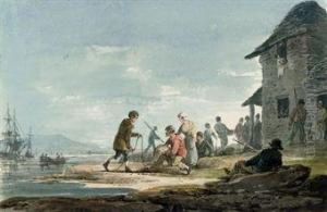 Fishermen At Work On The Foreshore