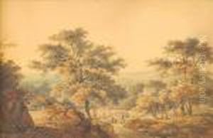Payne Boats By A Bridge by William Payne