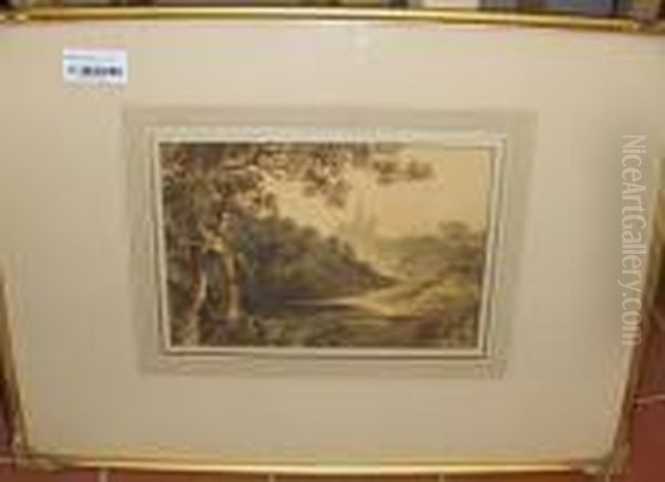 River Landscape, With Distant Cathedral - view 1