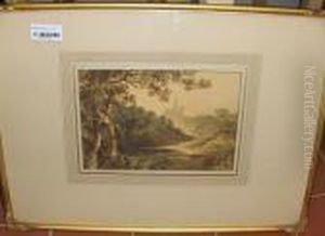 River Landscape, With Distant Cathedral by William Payne