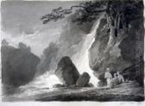 Travellers Beside A Cascade