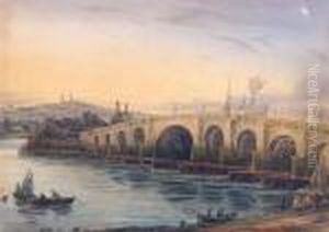 With Fishing Boats And Stone Bridge With Fishing Boats And Stone Bridge