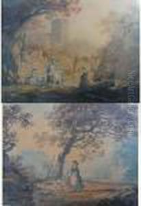 Scenes Galantes Sur Fond Depaysage by William Payne