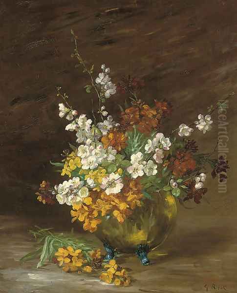Summer blooms in a jardiniere - view 1