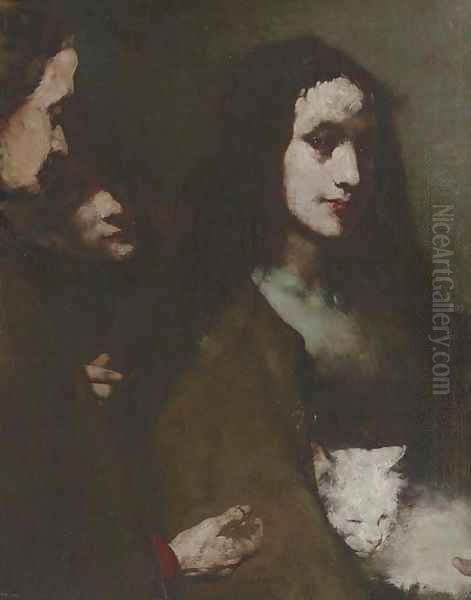 Woman with a Cat - view 1