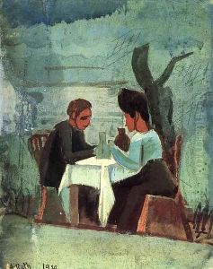 In a Garden Restaurant 1920 by Alfred Rethel