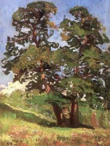 Sunlit Tree at Nagybanya 1903 by Alfred Rethel