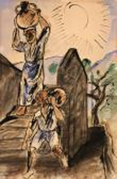 Water Bearers On A Bridge - view 1