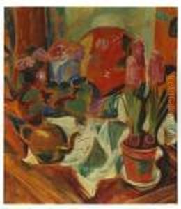 Stillleben Mit Facher by Hermann Max Pechstein