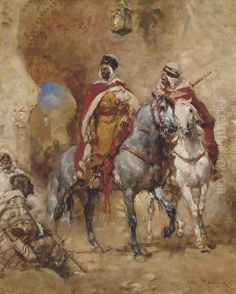 Moroccan Horsemen before a City Gate - view 1