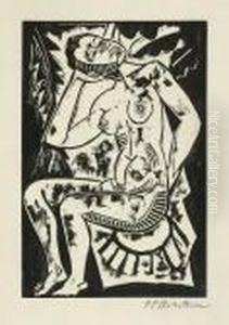 Sitzender Akt by Hermann Max Pechstein