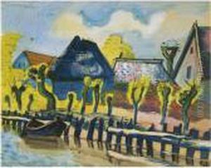 Fischerdorf Und Storchennest (fishing Village With Stork'snest) by Hermann Max Pechstein