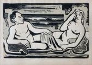 Auf Dem Lager by Hermann Max Pechstein