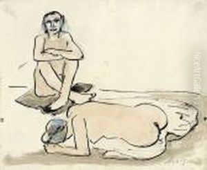 Sitzender Und Liegender Akt