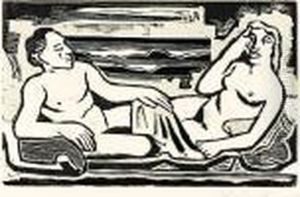 Auf Dem Lager by Hermann Max Pechstein