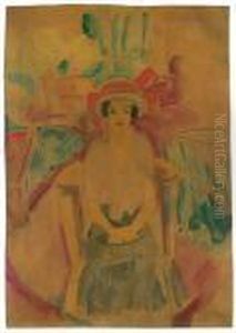 Dame Mit Hut by Hermann Max Pechstein