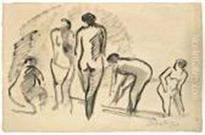 Funf Weibliche Akte by Hermann Max Pechstein