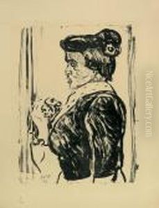 Frau Mit Strauss by Hermann Max Pechstein