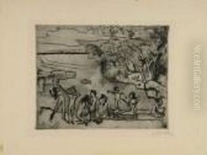 Am Ufer. by Hermann Max Pechstein