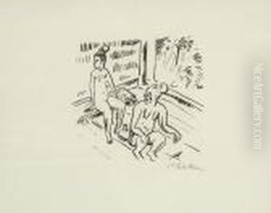 Aus Reisebilder (im Haus) by Hermann Max Pechstein