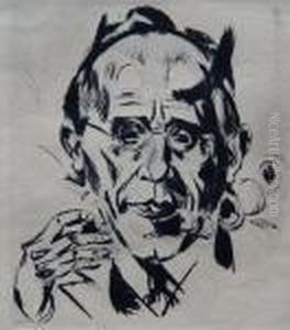 Bildnis Dr. Paul Fechter (rauchend) by Hermann Max Pechstein