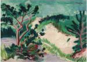 Kiefer In Den Dunen (pine Trees In The Dunes) by Hermann Max Pechstein
