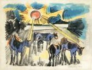 Kuhe Auf Der Weide by Hermann Max Pechstein