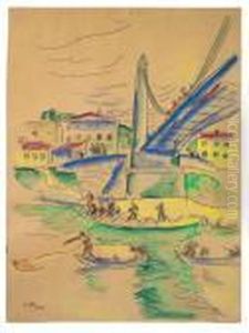 Brucke (angler Unter Der Brucke) by Hermann Max Pechstein