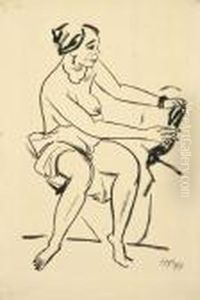 Sitzender Akt by Hermann Max Pechstein