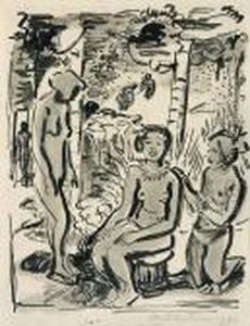 Drei Akte (palau) by Hermann Max Pechstein