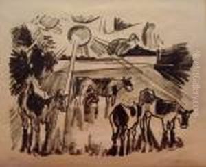 Kuhe Auf Der Weide by Hermann Max Pechstein