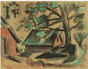 Landschaft Mit Hausern (landscape With Houses) by Hermann Max Pechstein