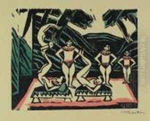 Akrobaten Iii by Hermann Max Pechstein