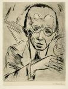 Der Kritiker (portrat Dr by Hermann Max Pechstein