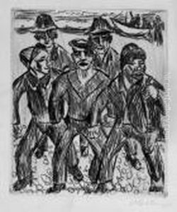Heimkehrende Fischer I by Hermann Max Pechstein