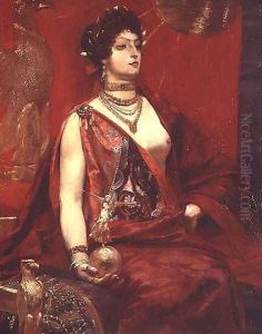 Portrait of a Woman in Red, 1885 by Georges Antoine Rochegrosse