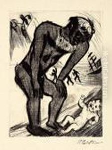 "yali I (das Findelkind)" /
"yali Ii (die Ona Und Das Weisse Madchen)" / "yali Iv (yalis Werbung)" by Hermann Max Pechstein