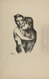 Mutter Und Sohn. 1945 by Hermann Max Pechstein