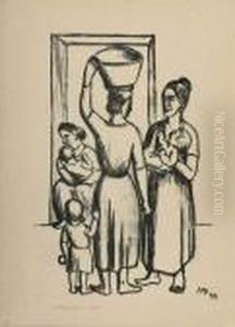 Italienerinnen. 1945 by Hermann Max Pechstein