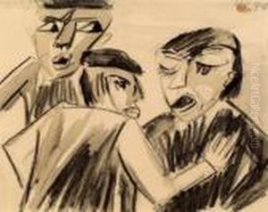 Drei Manner by Hermann Max Pechstein