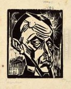 "mannlicher Kopf" by Hermann Max Pechstein