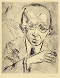 "der Kritiker (dr. Paul Fechter)" by Hermann Max Pechstein